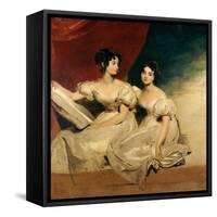A Double Portrait of the Fullerton Sisters, Seated Full-Length, in White Dresses-Thomas Lawrence-Framed Stretched Canvas