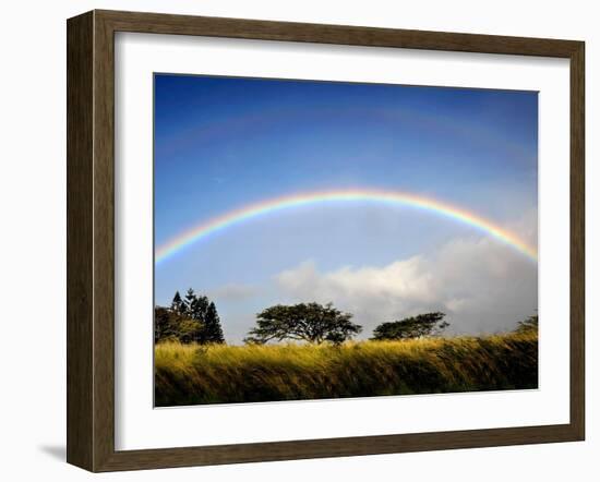 A Double Rainbow Above Countryside-Jody Miller-Framed Photographic Print