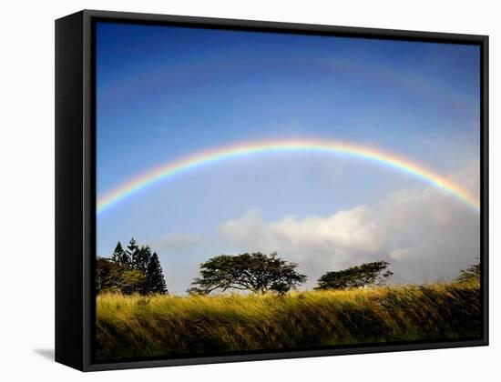 A Double Rainbow Above Countryside-Jody Miller-Framed Stretched Canvas