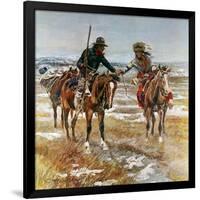 A Doubtful Handshake-Charles Marion Russell-Framed Art Print