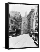 A Downtown Street in New Orleans-null-Framed Stretched Canvas