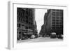 A Downtown Street Scene - Seattle, WA-Lantern Press-Framed Art Print