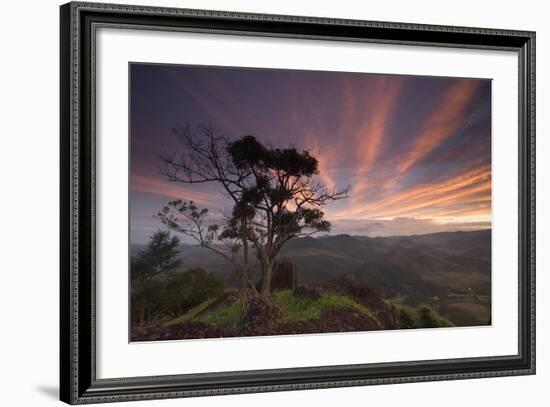 A Dramatic and Colorful Sunset over Sao Francisco Xavier's Farmland-Alex Saberi-Framed Photographic Print