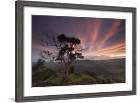 A Dramatic and Colorful Sunset over Sao Francisco Xavier's Farmland-Alex Saberi-Framed Photographic Print