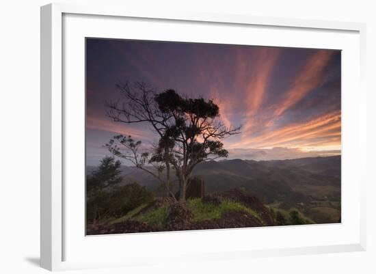 A Dramatic and Colorful Sunset over Sao Francisco Xavier's Farmland-Alex Saberi-Framed Photographic Print