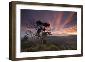 A Dramatic and Colorful Sunset over Sao Francisco Xavier's Farmland-Alex Saberi-Framed Photographic Print