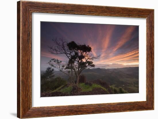 A Dramatic and Colorful Sunset over Sao Francisco Xavier's Farmland-Alex Saberi-Framed Photographic Print