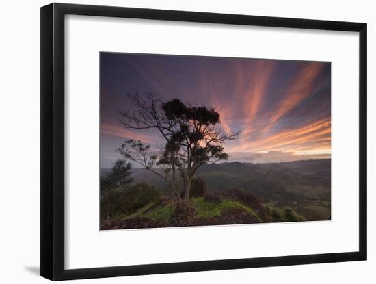 A Dramatic and Colorful Sunset over Sao Francisco Xavier's Farmland-Alex Saberi-Framed Photographic Print