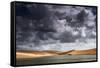 A Dramatic Sky over the Dunes and Lagoons in Brazil's Lencois Maranhenses National Park-Alex Saberi-Framed Stretched Canvas