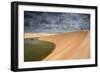 A Dramatic Sky over the Dunes and Lagoons in Brazil's Lencois Maranhenses National Park-Alex Saberi-Framed Photographic Print