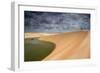 A Dramatic Sky over the Dunes and Lagoons in Brazil's Lencois Maranhenses National Park-Alex Saberi-Framed Photographic Print