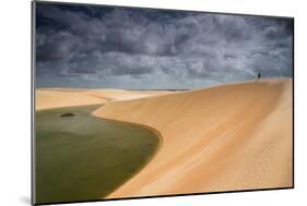 A Dramatic Sky over the Dunes and Lagoons in Brazil's Lencois Maranhenses National Park-Alex Saberi-Mounted Photographic Print