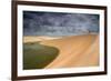 A Dramatic Sky over the Dunes and Lagoons in Brazil's Lencois Maranhenses National Park-Alex Saberi-Framed Photographic Print