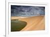 A Dramatic Sky over the Dunes and Lagoons in Brazil's Lencois Maranhenses National Park-Alex Saberi-Framed Photographic Print