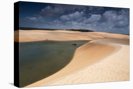 A Dramatic Sky over the Dunes and Lagoons in Brazil's Lencois Maranhenses National Park-Alex Saberi-Stretched Canvas