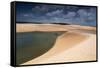 A Dramatic Sky over the Dunes and Lagoons in Brazil's Lencois Maranhenses National Park-Alex Saberi-Framed Stretched Canvas