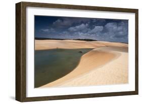 A Dramatic Sky over the Dunes and Lagoons in Brazil's Lencois Maranhenses National Park-Alex Saberi-Framed Photographic Print