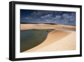 A Dramatic Sky over the Dunes and Lagoons in Brazil's Lencois Maranhenses National Park-Alex Saberi-Framed Photographic Print