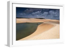 A Dramatic Sky over the Dunes and Lagoons in Brazil's Lencois Maranhenses National Park-Alex Saberi-Framed Photographic Print