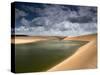 A Dramatic Sky over the Dunes and Lagoons in Brazil's Lencois Maranhenses National Park-Alex Saberi-Stretched Canvas