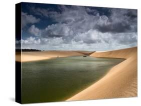 A Dramatic Sky over the Dunes and Lagoons in Brazil's Lencois Maranhenses National Park-Alex Saberi-Stretched Canvas