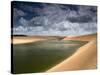 A Dramatic Sky over the Dunes and Lagoons in Brazil's Lencois Maranhenses National Park-Alex Saberi-Stretched Canvas