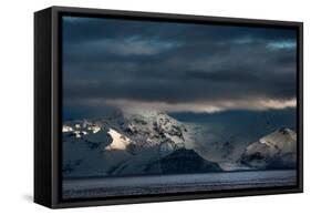 A Dramatic Sunrise over Mountains in Iceland-Alex Saberi-Framed Stretched Canvas