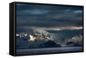 A Dramatic Sunrise over Mountains in Iceland-Alex Saberi-Framed Stretched Canvas