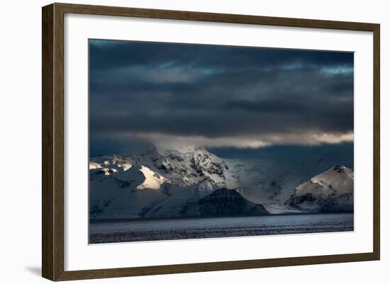 A Dramatic Sunrise over Mountains in Iceland-Alex Saberi-Framed Photographic Print