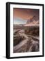 A dramatic sunset at Haukland Beach in winter, Lofoten, Nordland, Arctic-Ed Rhodes-Framed Photographic Print