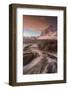 A dramatic sunset at Haukland Beach in winter, Lofoten, Nordland, Arctic-Ed Rhodes-Framed Photographic Print