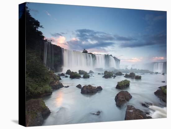A Dramatic Sunset over Iguacu Waterfalls-Alex Saberi-Stretched Canvas