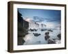 A Dramatic Sunset over Iguacu Waterfalls-Alex Saberi-Framed Premium Photographic Print