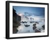 A Dramatic Sunset over Iguacu Waterfalls-Alex Saberi-Framed Premium Photographic Print