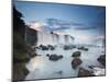 A Dramatic Sunset over Iguacu Waterfalls-Alex Saberi-Mounted Premium Photographic Print