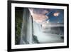 A Dramatic Sunset over Iguacu Waterfalls-Alex Saberi-Framed Photographic Print