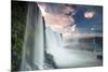 A Dramatic Sunset over Iguacu Waterfalls-Alex Saberi-Mounted Photographic Print