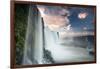 A Dramatic Sunset over Iguacu Waterfalls-Alex Saberi-Framed Photographic Print