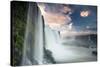 A Dramatic Sunset over Iguacu Waterfalls-Alex Saberi-Stretched Canvas