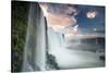 A Dramatic Sunset over Iguacu Waterfalls-Alex Saberi-Stretched Canvas