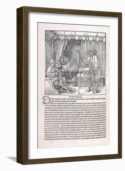 A Draughtsman Drawing a Portrait, Using a Drawing Frame, 1525-Albrecht Dürer-Framed Giclee Print