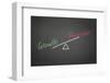 A Drawing Depicting the Balance of Growth and Recession on a Blackboard-Duncan Andison-Framed Photographic Print