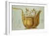 A Drawing of a Large Gilt Metal Kovsh in the Louis XV Style-Carl Faberge-Framed Giclee Print