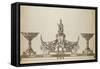A Drawing of a Silver Oval-Shaped Basket-Carl Faberge-Framed Stretched Canvas