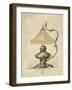 A Drawing of a Silver Table Lamp with a Twisted Fluted Body in Rococo Style-Carl Faberge-Framed Giclee Print