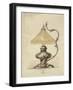 A Drawing of a Silver Table Lamp with a Twisted Fluted Body in Rococo Style-Carl Faberge-Framed Giclee Print