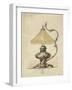 A Drawing of a Silver Table Lamp with a Twisted Fluted Body in Rococo Style-Carl Faberge-Framed Giclee Print