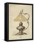 A Drawing of a Silver Table Lamp with a Twisted Fluted Body in Rococo Style-Carl Faberge-Framed Stretched Canvas