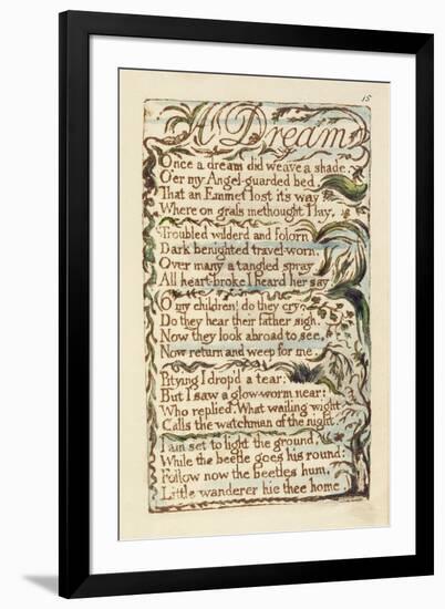 A Dream, Illustration from 'Songs of Innocence and of Experience', Pl.15 1789-94-William Blake-Framed Giclee Print