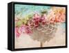 A Dreamy Romantic Floral Montage of a Pon Pon Dahlia with Roses, Photography, Many Layer Work-Alaya Gadeh-Framed Stretched Canvas